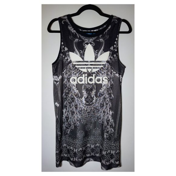 ADIDAS ORIGINALS Pavao Printed Tank Dress - Black - Size XS - Picture 2 of 13